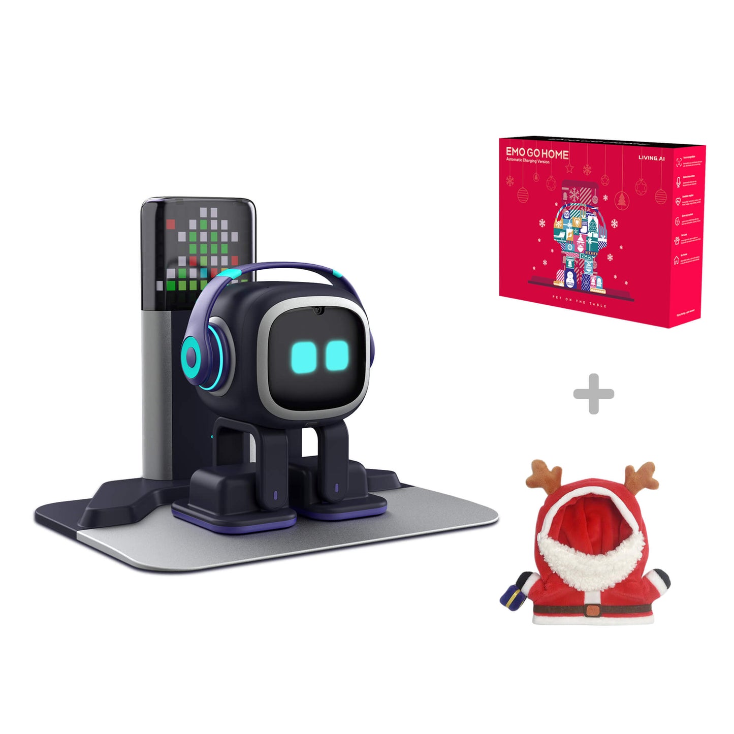 EMO Go Home Robot, animal de compagnie de bureau AI avec station de charge, Living.AI